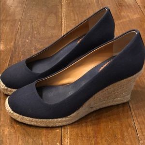 Like new jcrew espadrilles wedges, 8 Navy